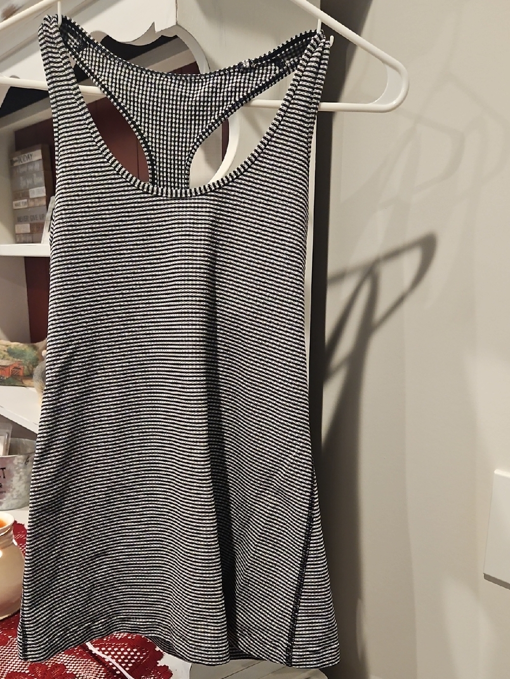 Striped Racerback Tank Top - Black & White